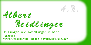 albert neidlinger business card